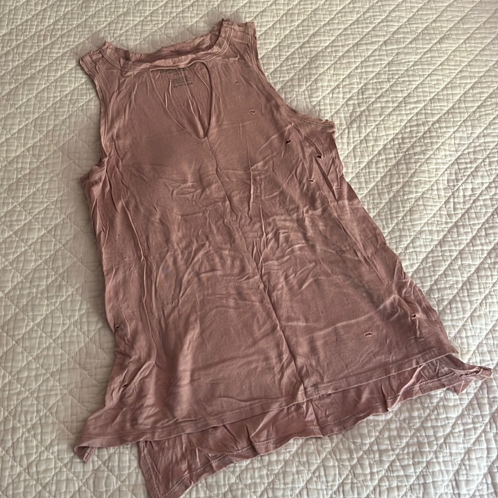 American Eagle Pink Destroyed Tank Top Size Xs